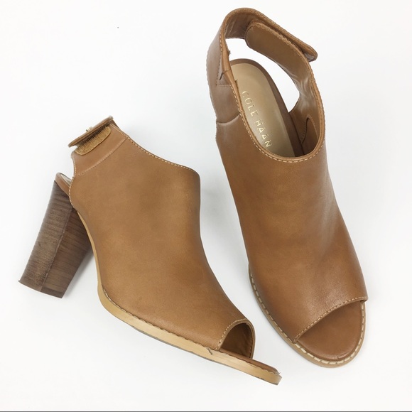 cole haan peep toe booties